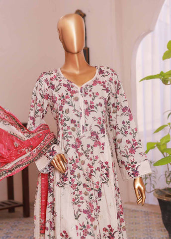 Bin Saeed Fabric - SMP-FR-043-3 Piece Lawn Printed Frock Style Suit