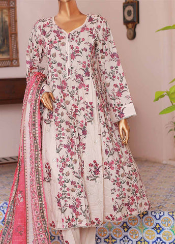 Bin Saeed Fabric - SMP-FR-043-3 Piece Lawn Printed Frock Style Suit