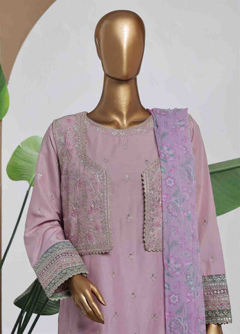 Bin Saeed Fabric - SMPC-001 B- 3 Piece Luxury Embroidered Stitched Suit
