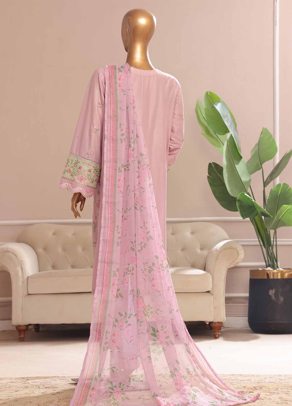 Bin Saeed Fabric - SMPC-001 O- 3 Piece Luxury Embroidered Stitched Suit