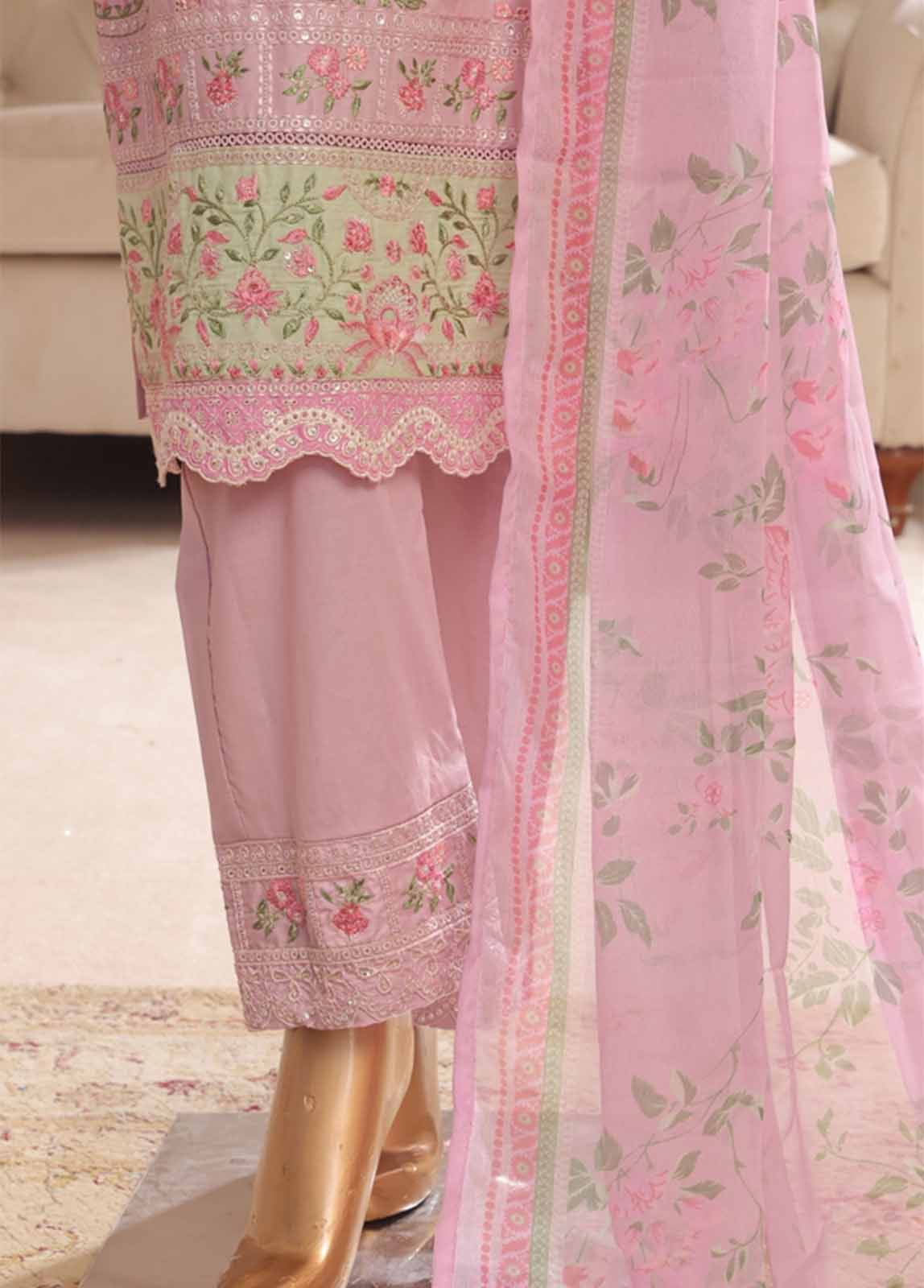 Bin Saeed Fabric - SMPC-001 O- 3 Piece Luxury Embroidered Stitched Suit