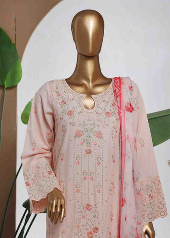 Bin Saeed Fabric - SMPC-003 B- 3 Piece Luxury Embroidered Stitched Suit