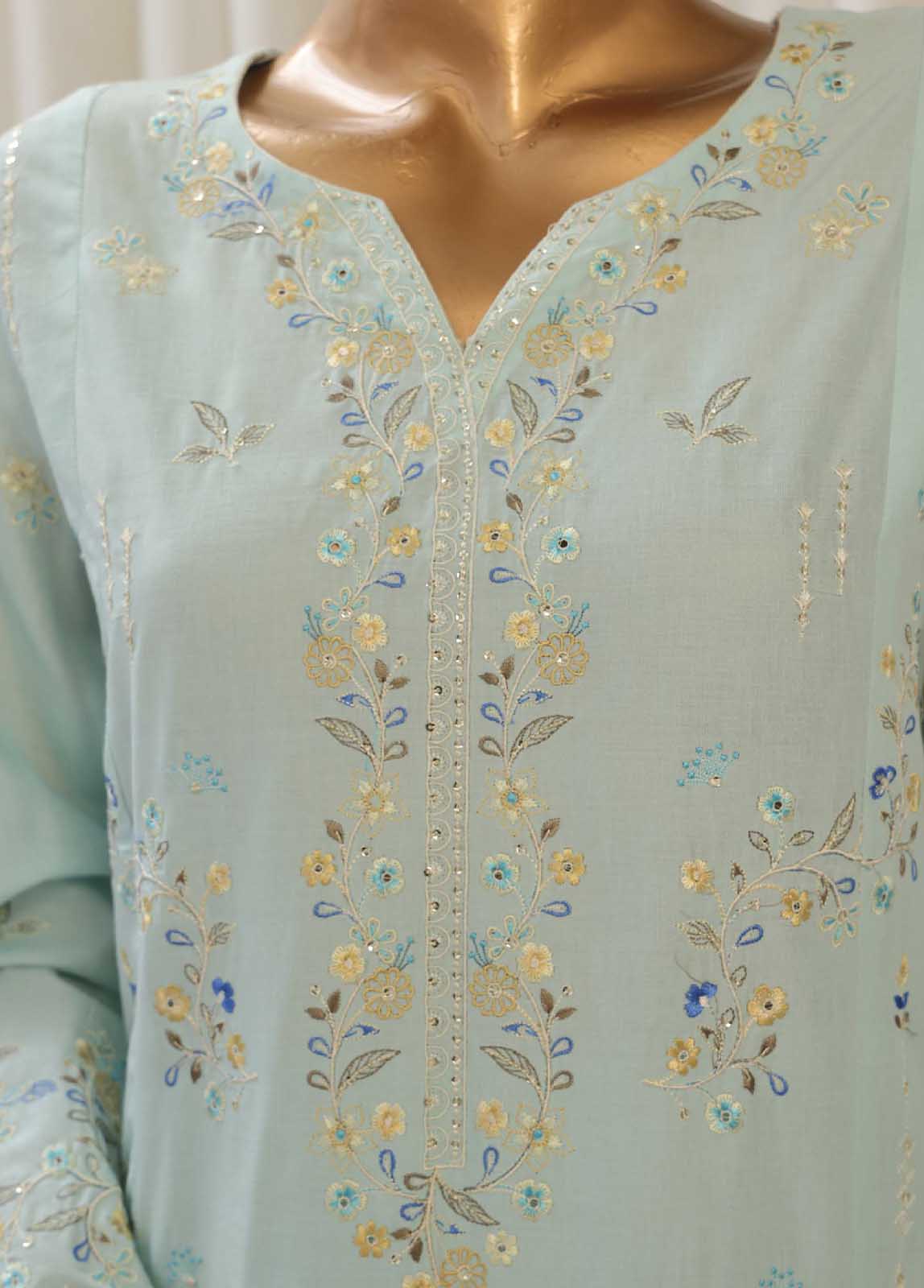 Bin Saeed Fabric - SMPC-004 A- 3 Piece Luxury Embroidered Stitched Suit