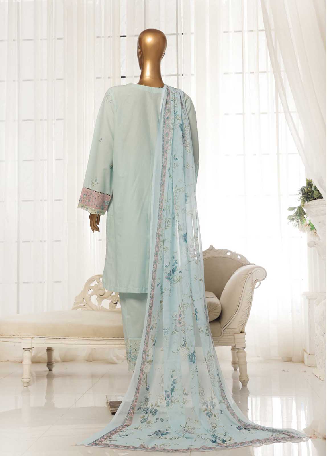 Bin Saeed Fabric - SMPC-004 A- 3 Piece Luxury Embroidered Stitched Suit