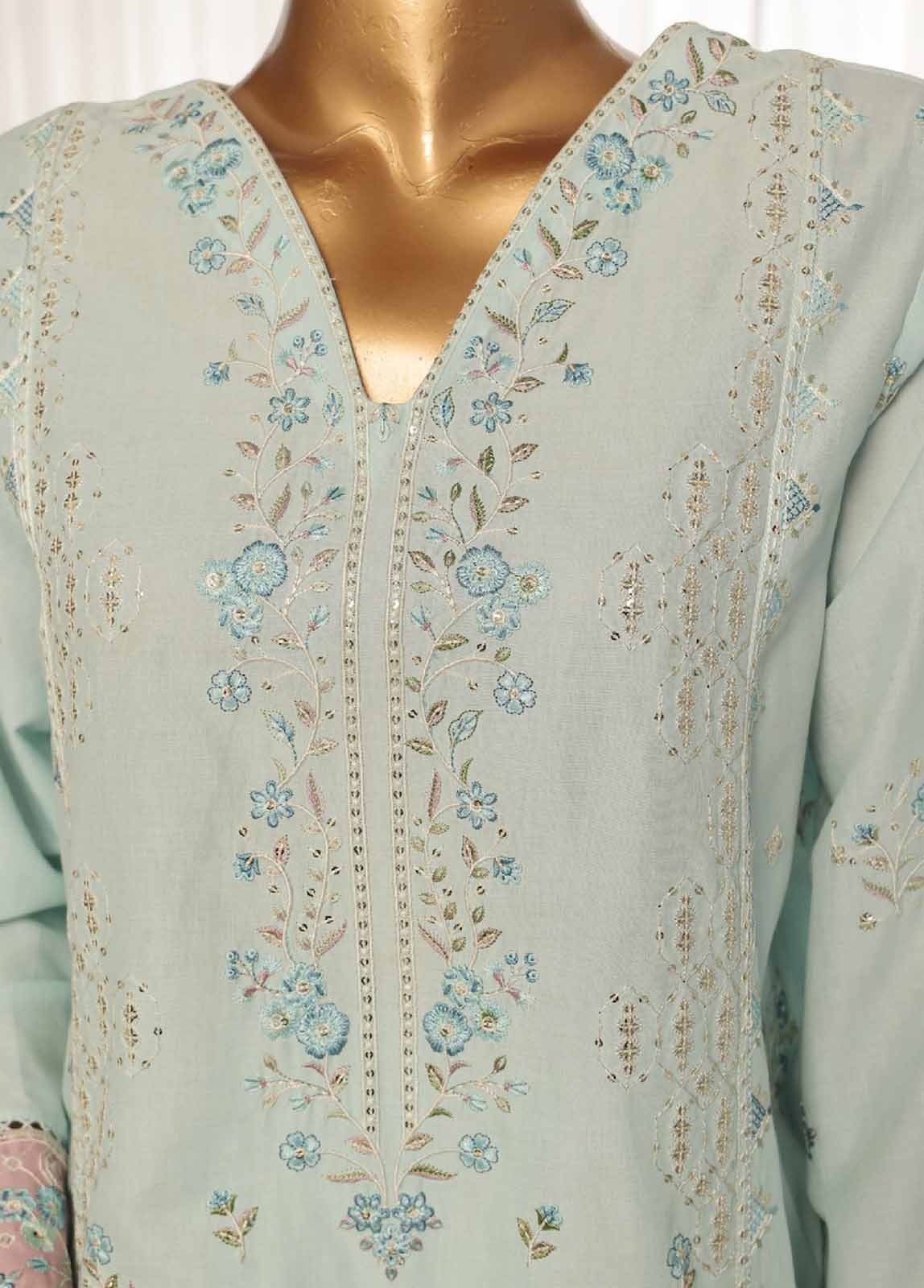 Bin Saeed Fabric - SMPC-004 O- 3 Piece Luxury Embroidered Stitched Suit