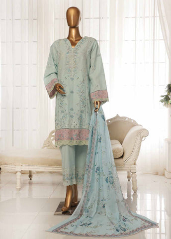 Bin Saeed Fabric - SMPC-004 O- 3 Piece Luxury Embroidered Stitched Suit