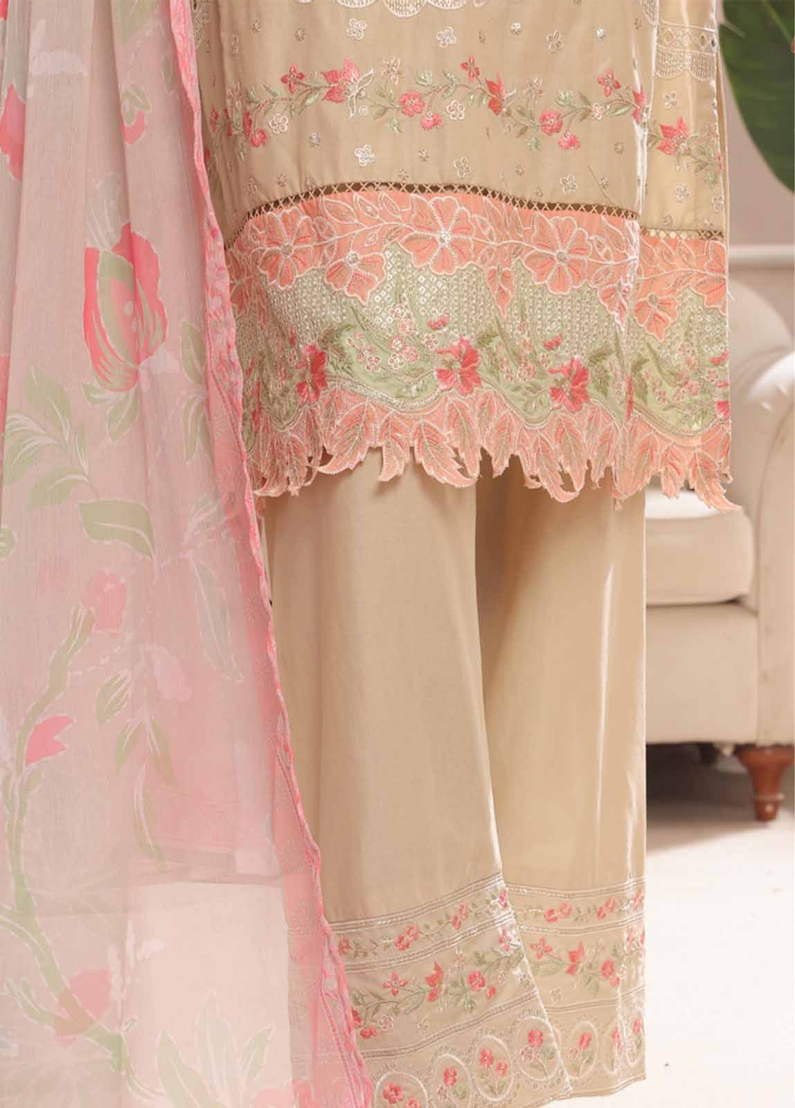 Bin Saeed Fabric - SMPC-008 A- 3 Piece Luxury Embroidered Stitched Suit