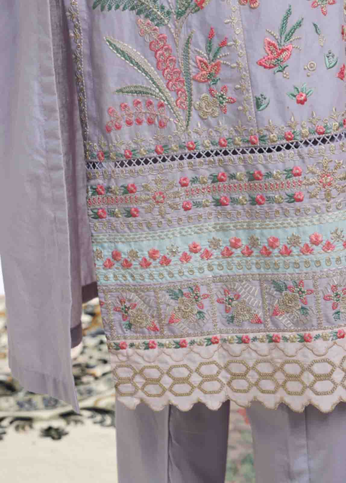 Bin Saeed Fabric - SMPC-009 B- 3 Piece Luxury Embroidered Stitched Suit