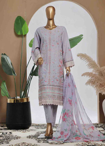 Bin Saeed Fabric - SMPC-009 B- 3 Piece Luxury Embroidered Stitched Suit
