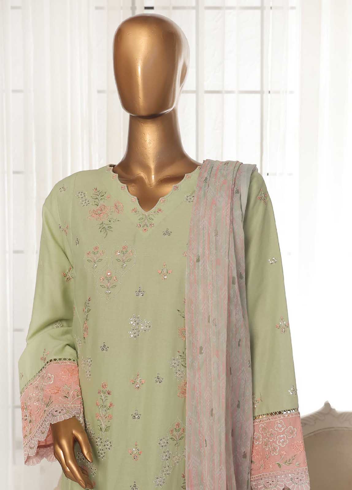 Bin Saeed Fabric - SMPC-010 A- 3 Piece Luxury Embroidered Stitched Suit
