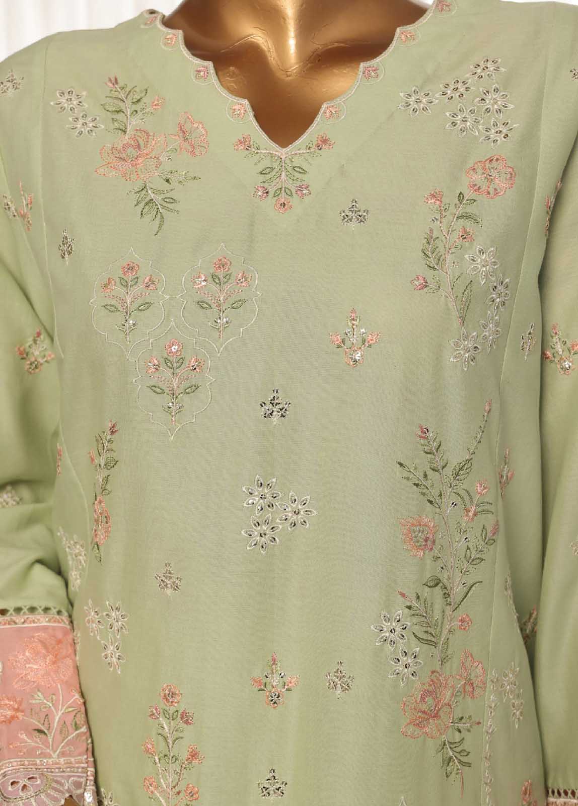 Bin Saeed Fabric - SMPC-010 A- 3 Piece Luxury Embroidered Stitched Suit