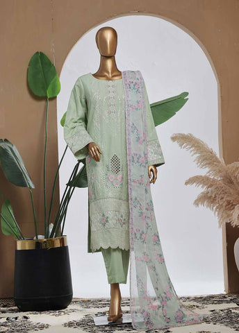 Bin Saeed Fabric - SMPC-010 B- 3 Piece Luxury Embroidered Stitched Suit