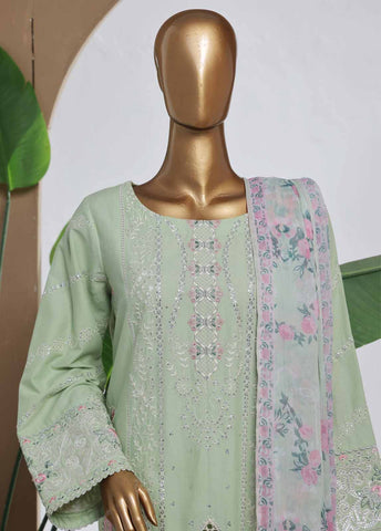 Bin Saeed Fabric - SMPC-010 B- 3 Piece Luxury Embroidered Stitched Suit