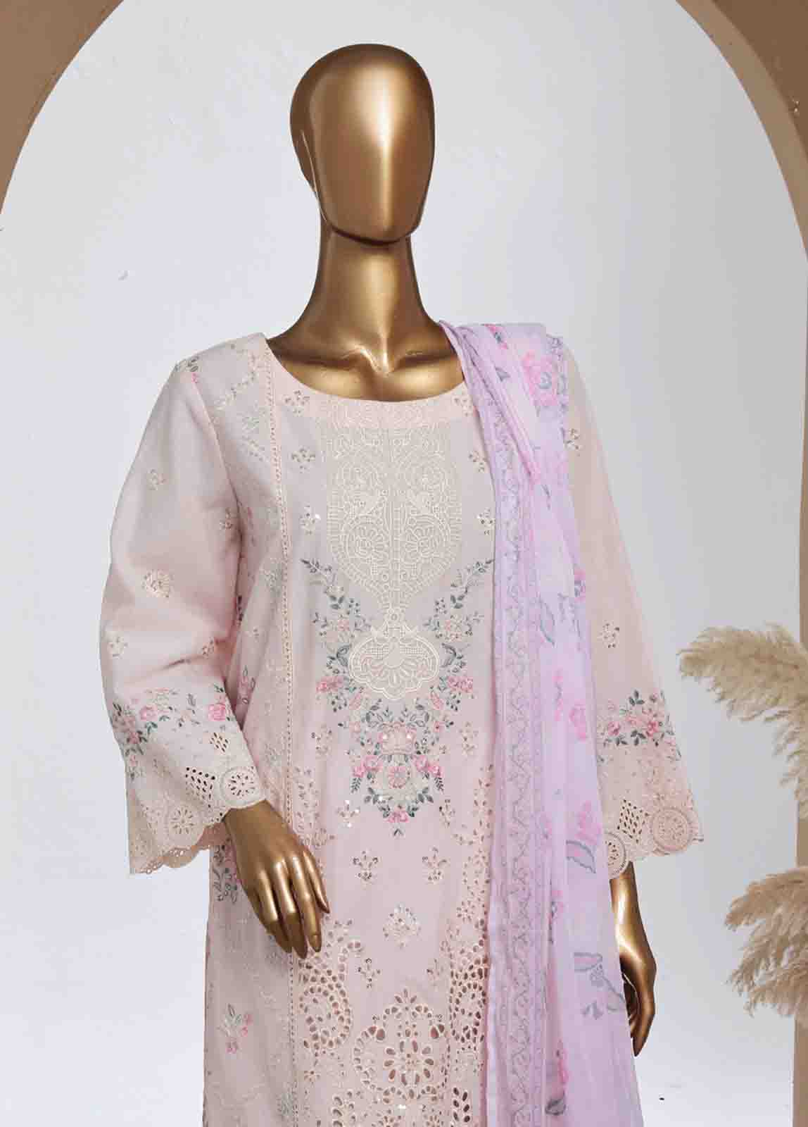 Bin Saeed Fabric - SMPC-011 B- 3 Piece Luxury Embroidered Stitched Suit