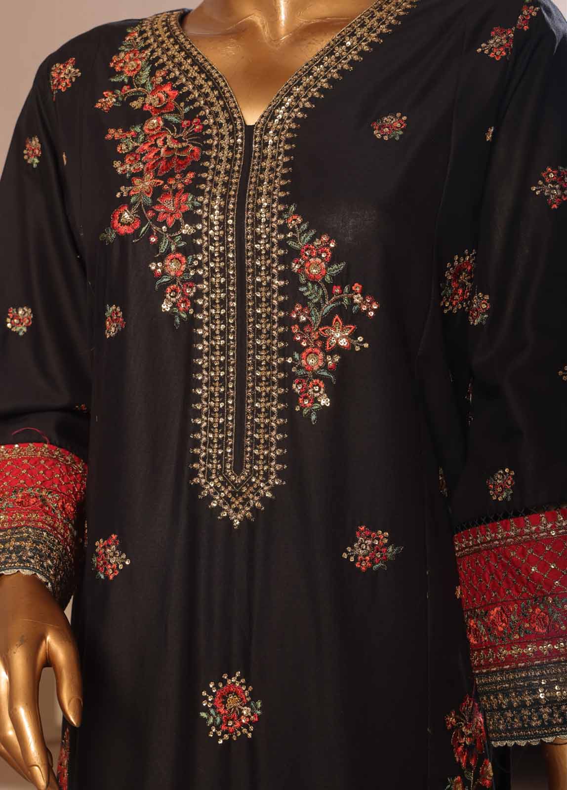 Bin Saeed Fabric - SMPC-016 O- 3 Piece Luxury Embroidered Stitched Suit