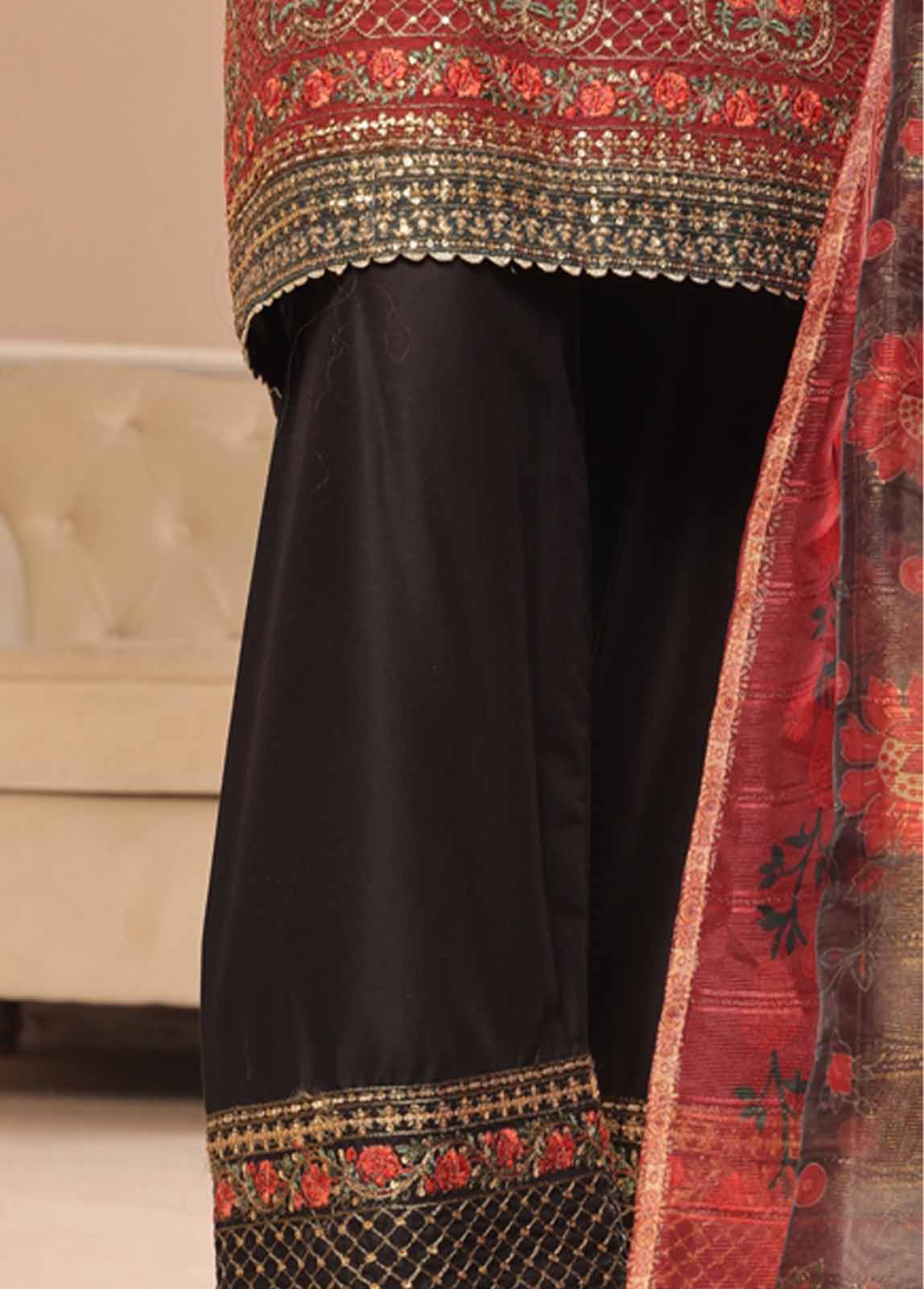 Bin Saeed Fabric - SMPC-016 O- 3 Piece Luxury Embroidered Stitched Suit