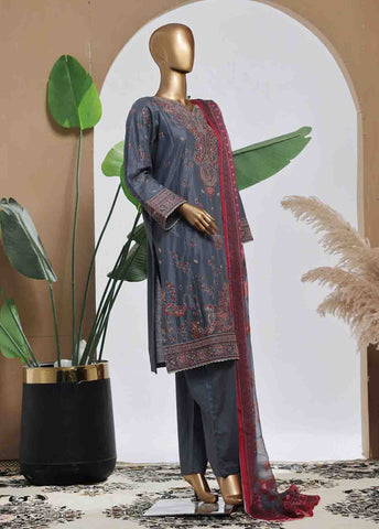 SMPC-017 B- 3 Piece Luxury Embroidered Stitched Suit
