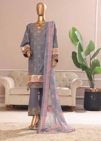 SMPC-017 O- 3 Piece Luxury Embroidered Stitched Suit