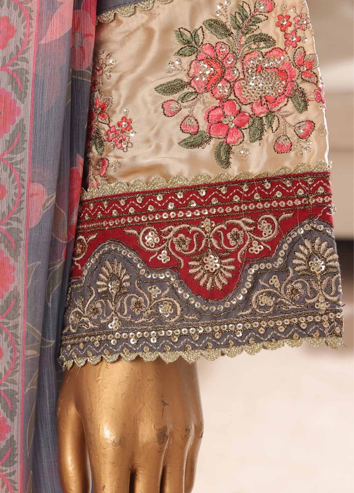 Bin Saeed Fabric - SMPC-017 O- 3 Piece Luxury Embroidered Stitched Suit