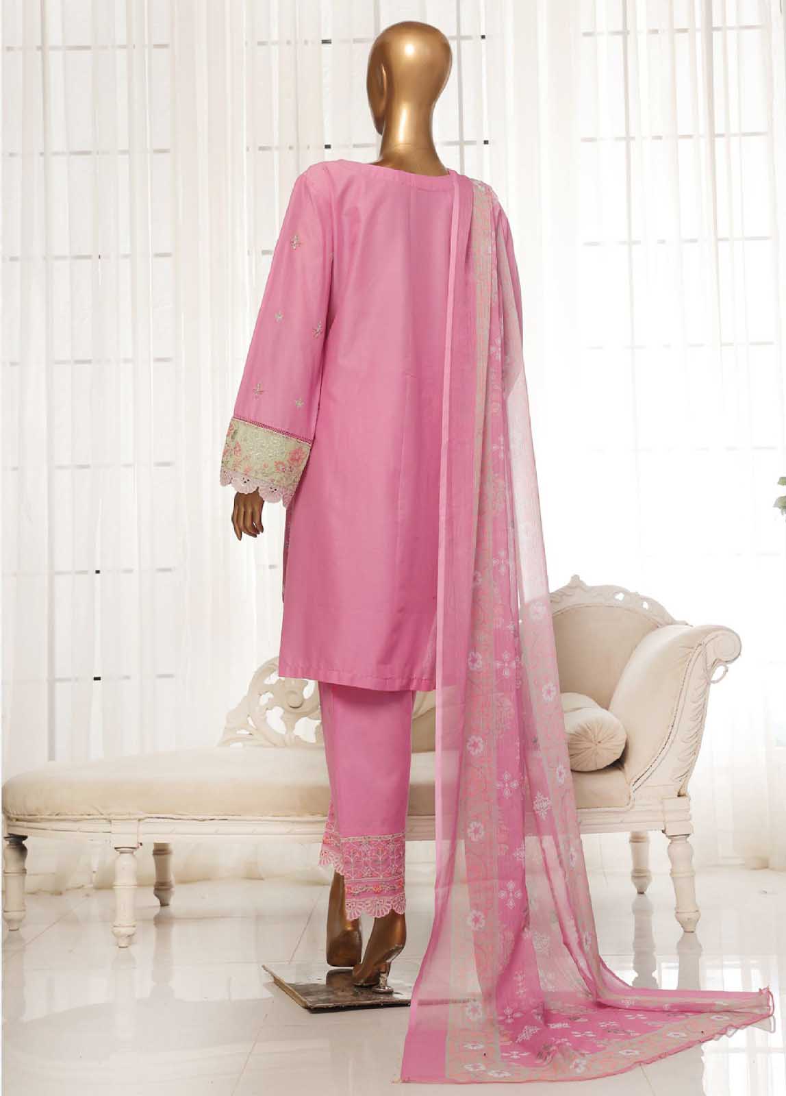 Bin Saeed Fabric - SMPC-018 A- 3 Piece Luxury Embroidered Stitched Suit