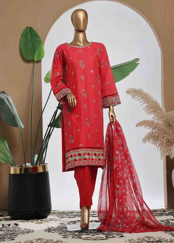 Bin Saeed Fabric - SMPC-019 B- 3 Piece Luxury Embroidered Stitched Suit