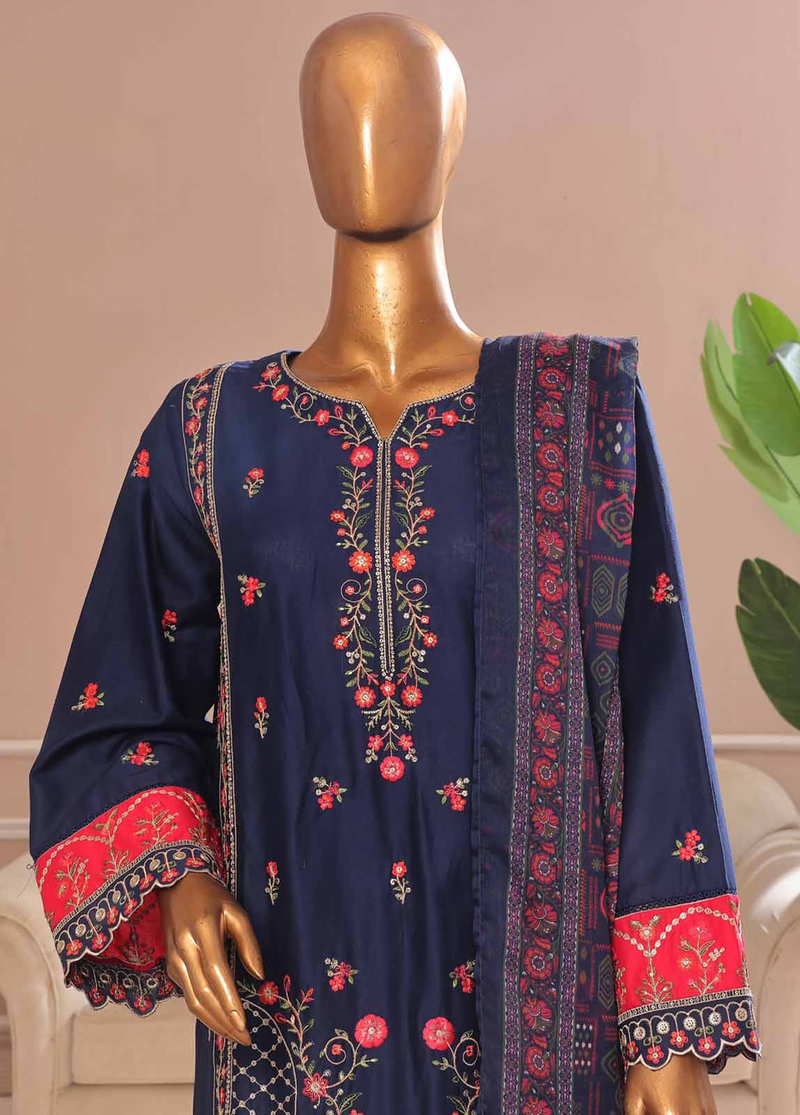 Bin Saeed Fabric - SMPC-020 A- 3 Piece Luxury Embroidered Stitched Suit