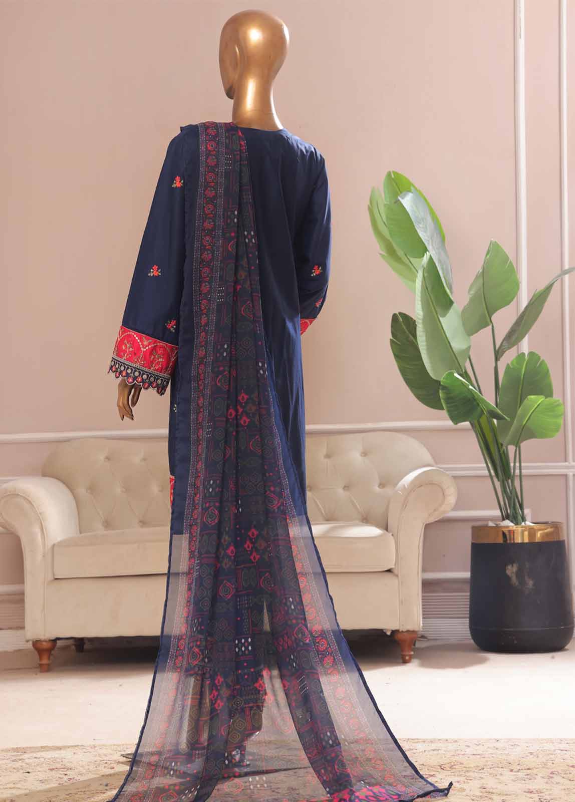 Bin Saeed Fabric - SMPC-020 A- 3 Piece Luxury Embroidered Stitched Suit