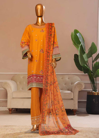 Bin Saeed Fabric - SMPC-021 O- 3 Piece Luxury Embroidered Stitched Suit