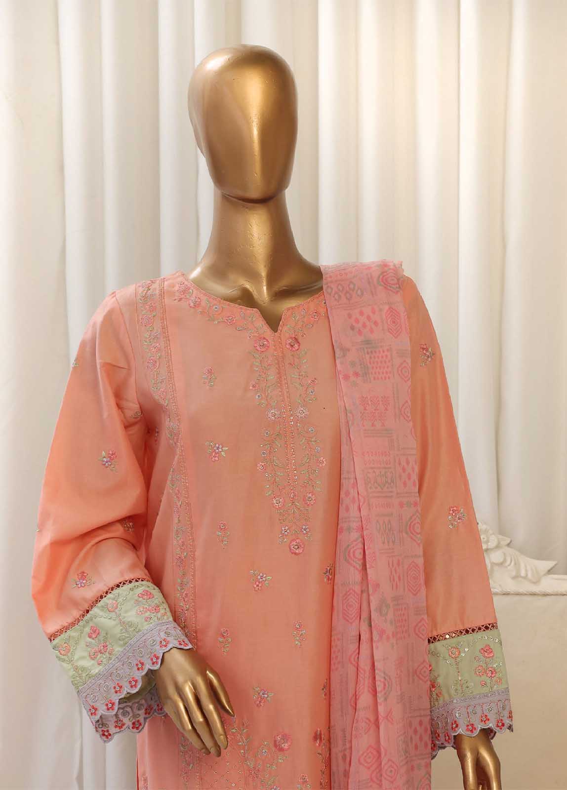 Bin Saeed Fabric - SMPC-022 A- 3 Piece Luxury Embroidered Stitched Suit