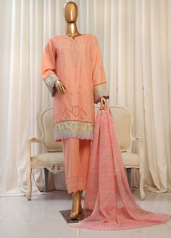 Bin Saeed Fabric - SMPC-022 A- 3 Piece Luxury Embroidered Stitched Suit