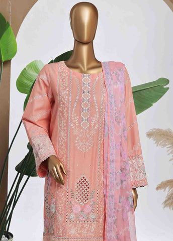 Bin Saeed Fabric - SMPC-022 B- 3 Piece Luxury Embroidered Stitched Suit