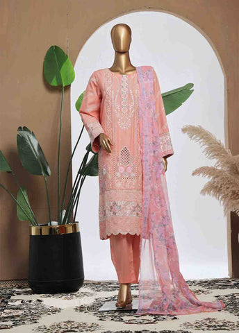 Bin Saeed Fabric - SMPC-022 B- 3 Piece Luxury Embroidered Stitched Suit