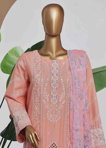 Bin Saeed Fabric - SMPC-022 B- 3 Piece Luxury Embroidered Stitched Suit