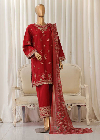 Bin Saeed Fabric - SMPC-023 O- 3 Piece Luxury Embroidered Stitched Suit