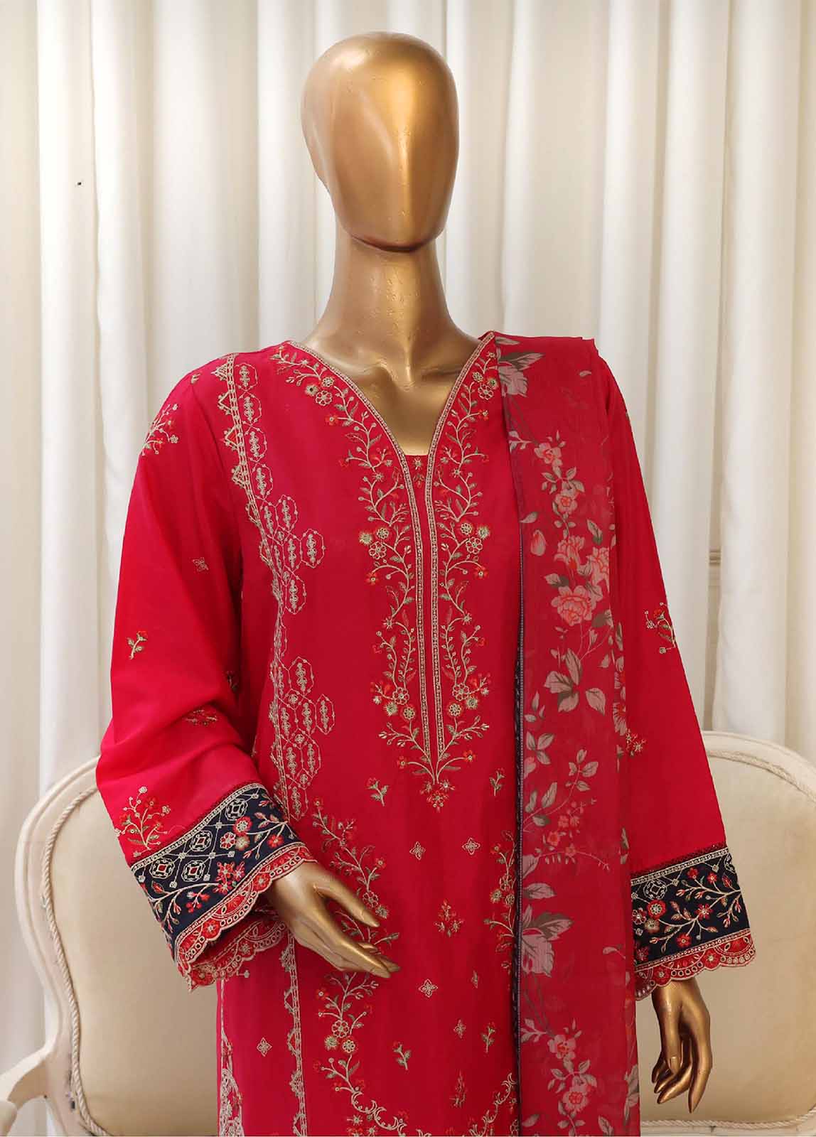 SMPC-025 0- 3 Piece Luxury Embroidered Stitched Suit