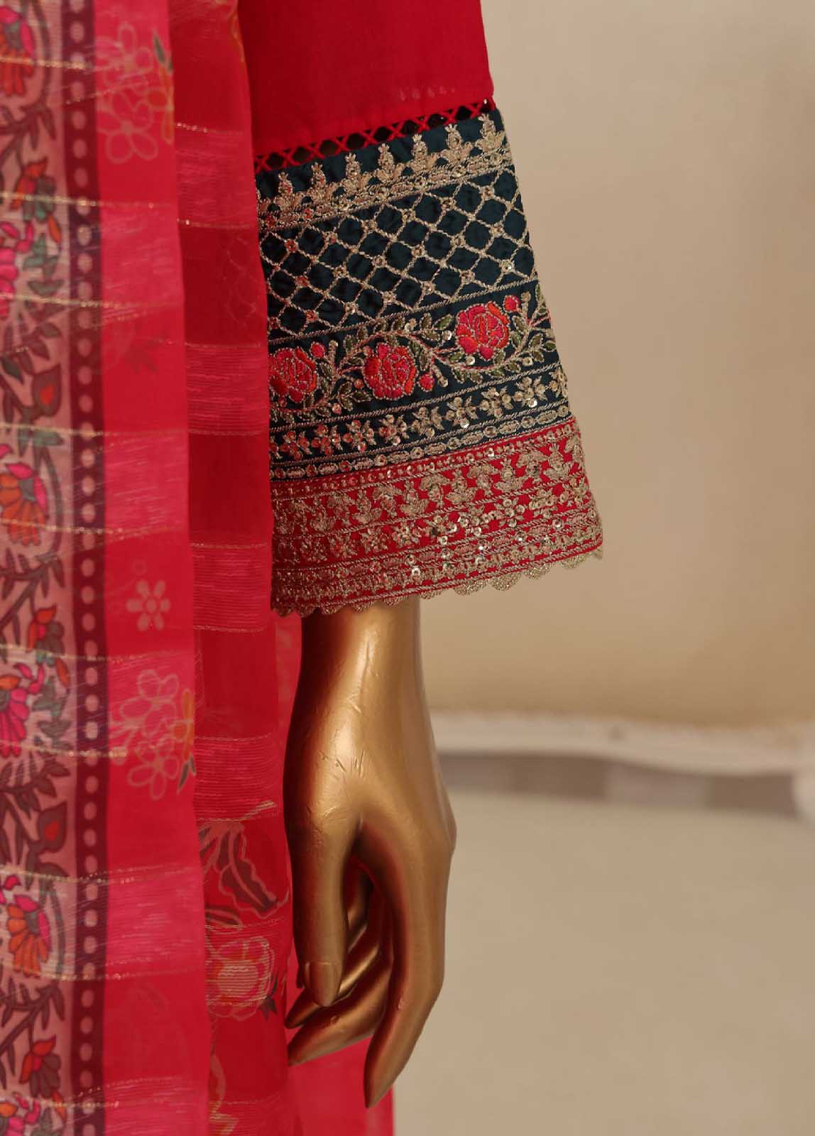 Bin Saeed Fabric - SMPC-025 A- 3 Piece Luxury Embroidered Stitched Suit