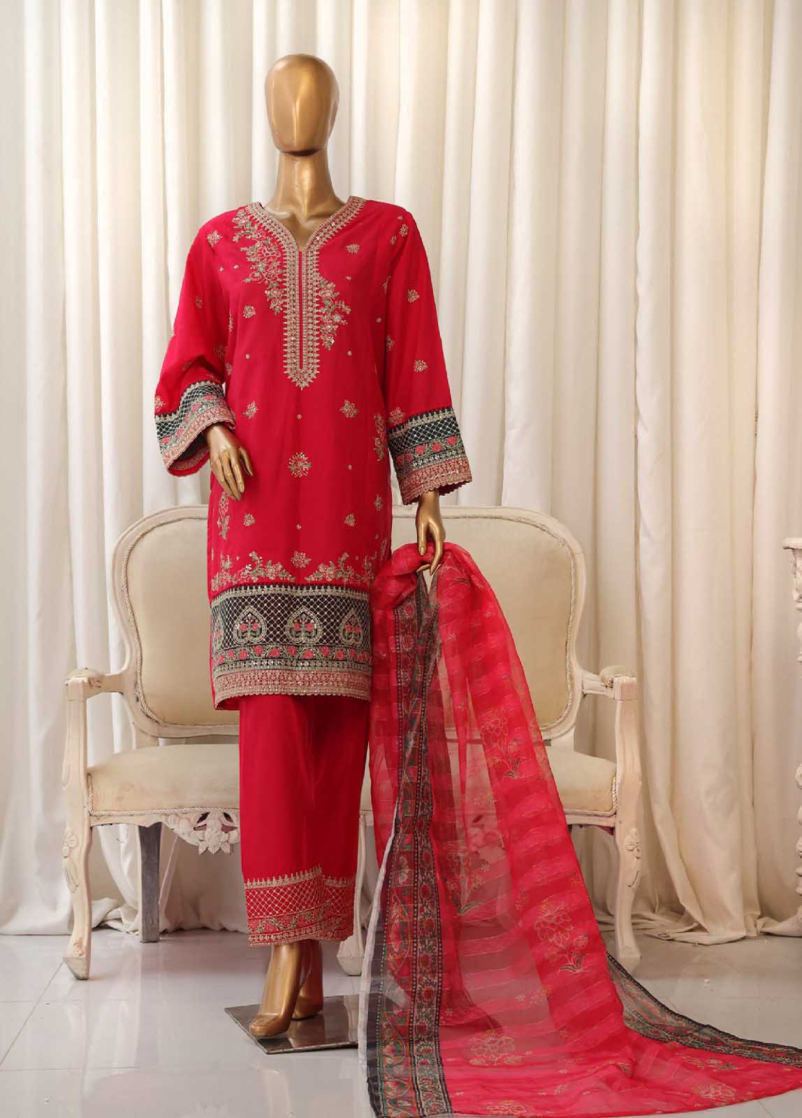 Bin Saeed Fabric - SMPC-025 A- 3 Piece Luxury Embroidered Stitched Suit