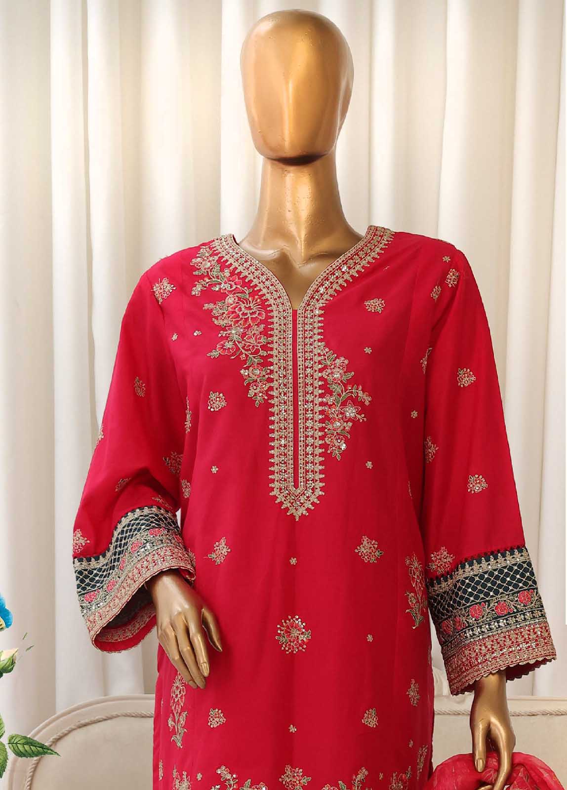 Bin Saeed Fabric - SMPC-025 A- 3 Piece Luxury Embroidered Stitched Suit