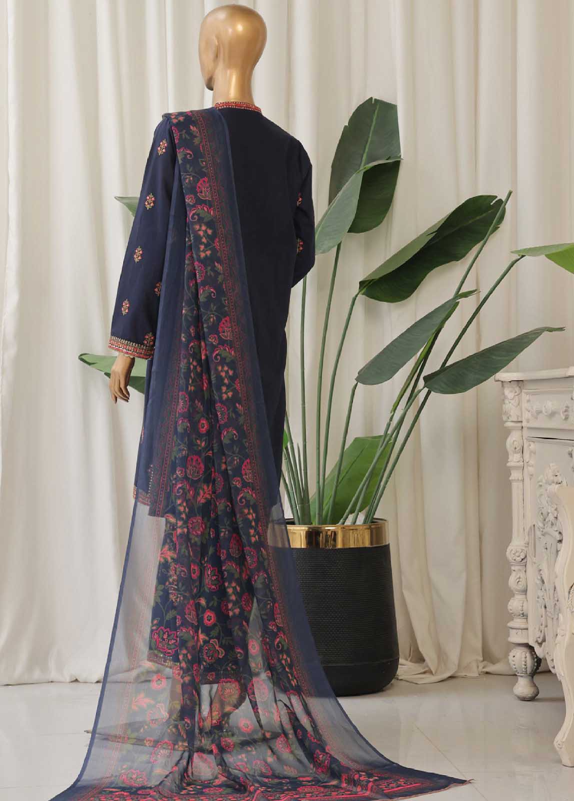 Bin Saeed Fabric - SMPC-026 O- 3 Piece Luxury Embroidered Stitched Suit
