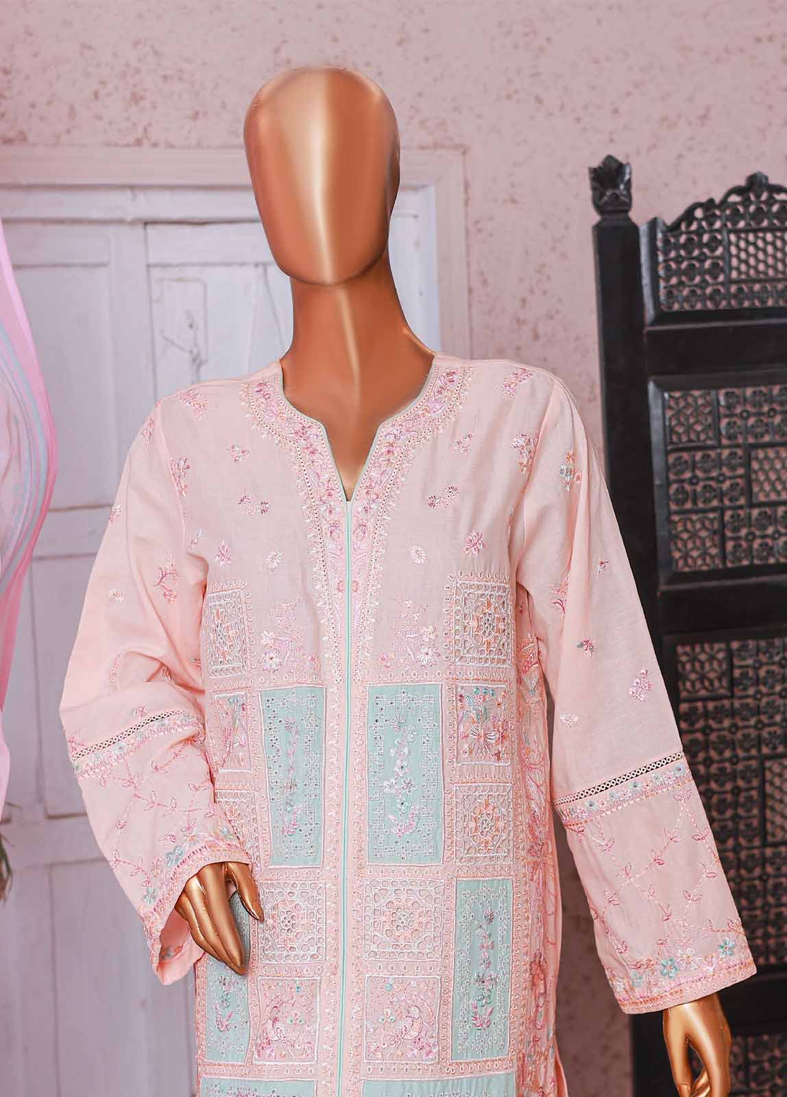 Bin Saeed Fabric - SMPC-EMB-003 B- 3 Piece Luxury Embroidered Stitched Suit
