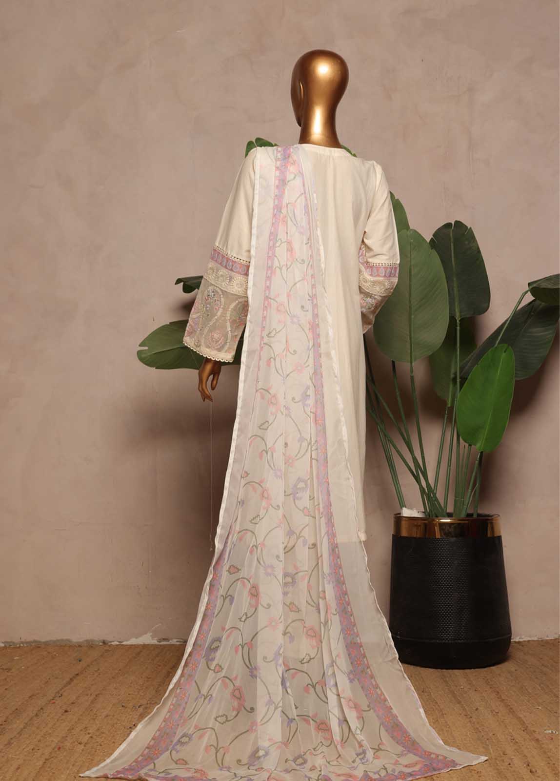 Bin Saeed Fabric - SMPC-EMB-006- 3 Piece Luxury Embroidered Stitched Suit