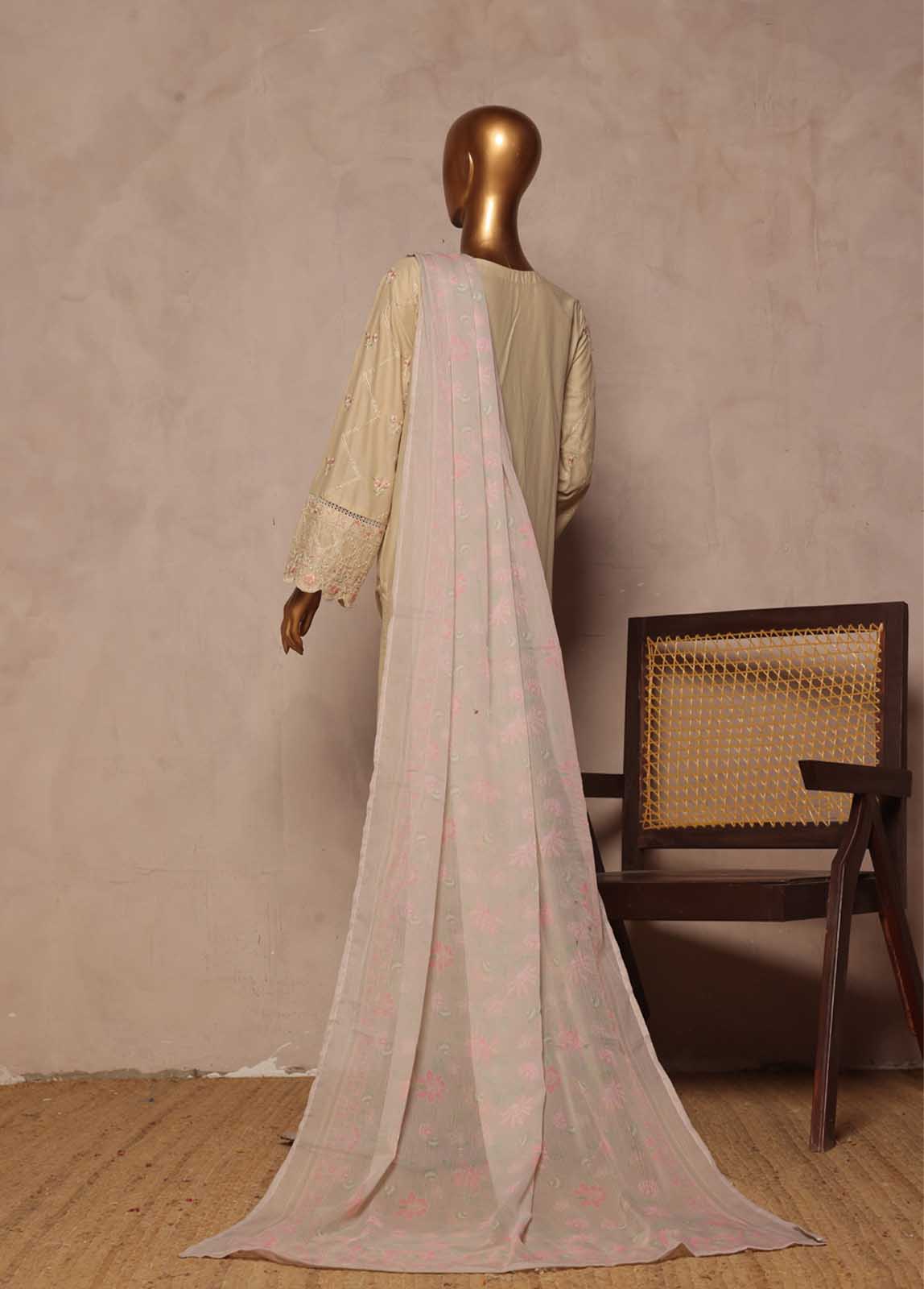 Bin Saeed Fabric - SMPC-EMB-008 O- 3 Piece Luxury Embroidered Stitched Suit