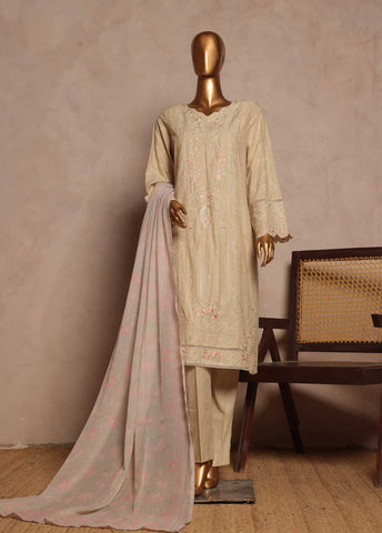 Bin Saeed Fabric - SMPC-EMB-008 O- 3 Piece Luxury Embroidered Stitched Suit