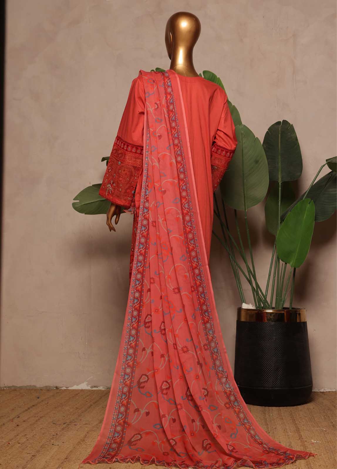 Bin Saeed Fabric - SMPC-EMB-014 A- 3 Piece Luxury Embroidered Stitched Suit