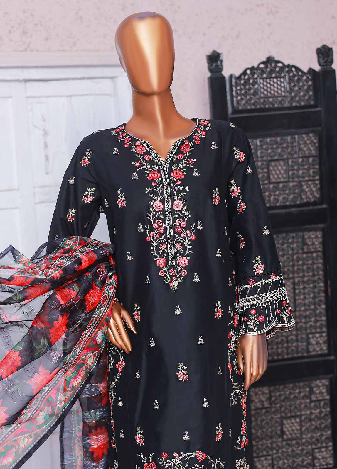Bin Saeed Fabric - SMPC-EMB-015 O- 3 Piece Luxury Embroidered Stitched Suit