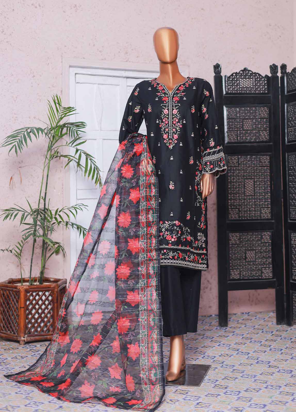 Bin Saeed Fabric - SMPC-EMB-015 O- 3 Piece Luxury Embroidered Stitched Suit