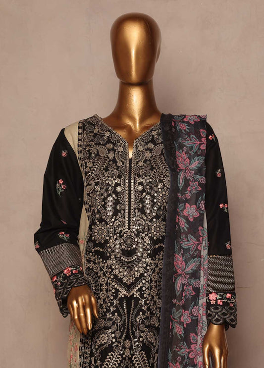 SMPC-EMB-016 B- 3 Piece Luxury Embroidered Stitched Suit