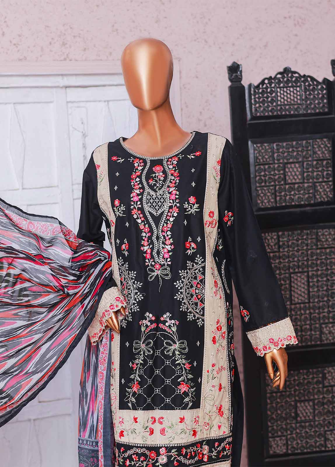 Bin Saeed Fabric - SMPC-EMB-016 A- 3 Piece Luxury Embroidered Stitched Suit