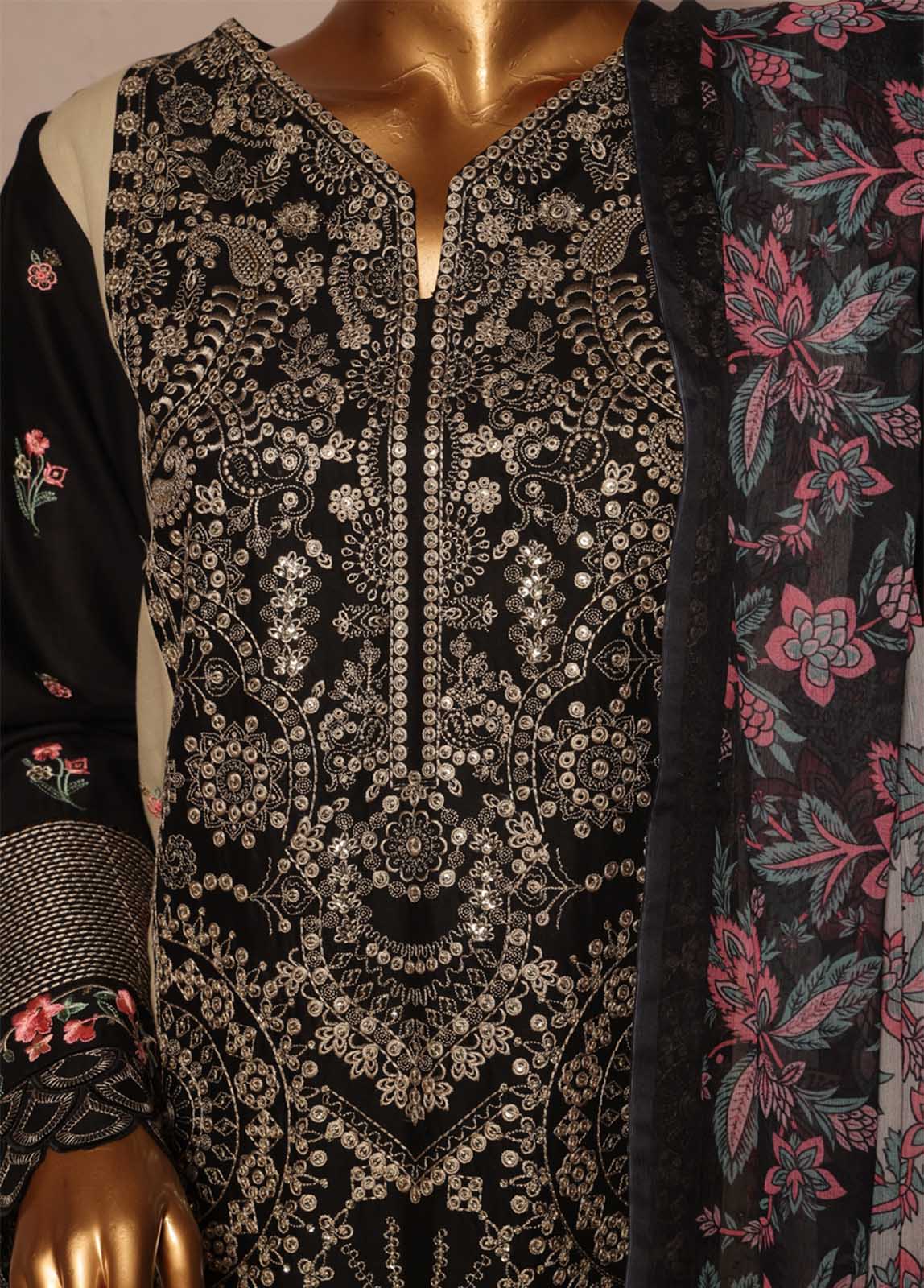 Bin Saeed Fabric - SMPC-EMB-016 B- 3 Piece Luxury Embroidered Stitched Suit