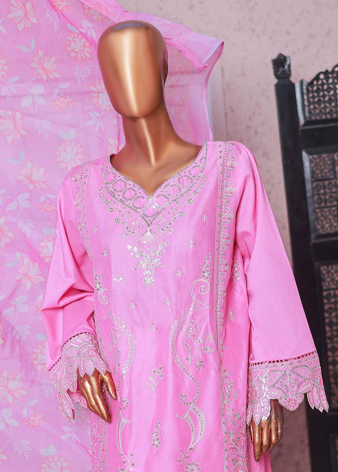 Bin Saeed Fabric - SMPC-EMB-018 B- 3 Piece Luxury Embroidered Stitched Suit